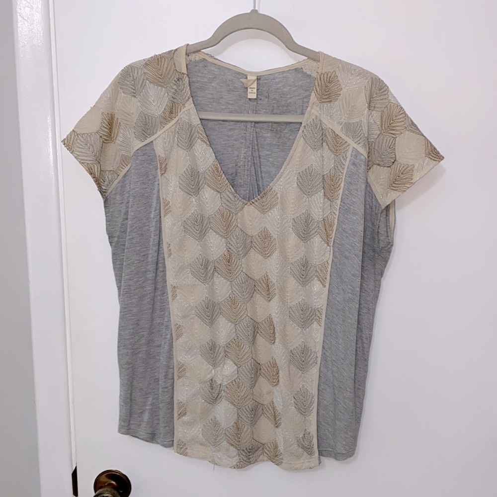Shimmer embroidered blouse